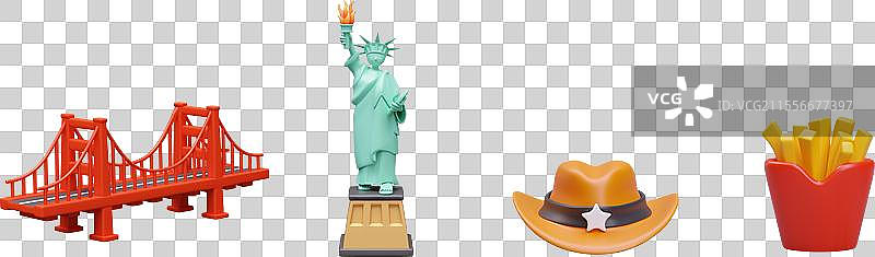 金门大桥 自由女神像 警长帽图片素材