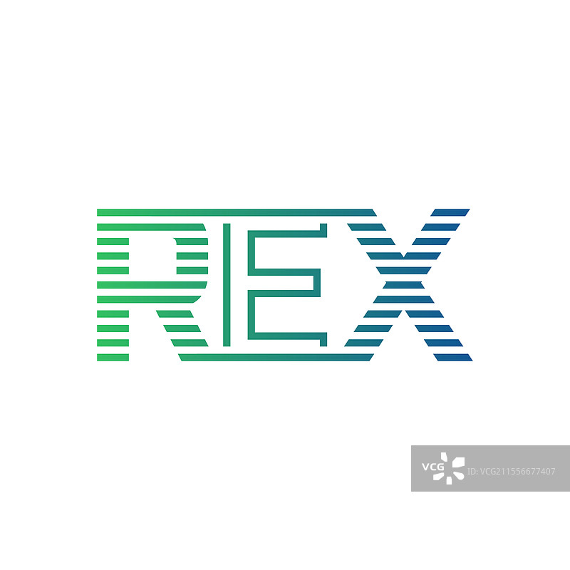 现代的Rex字母标志设计，极简风格图片素材