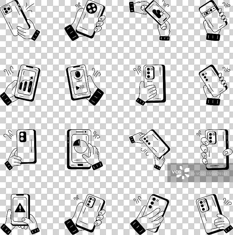 手机图标涂鸦集合图片素材