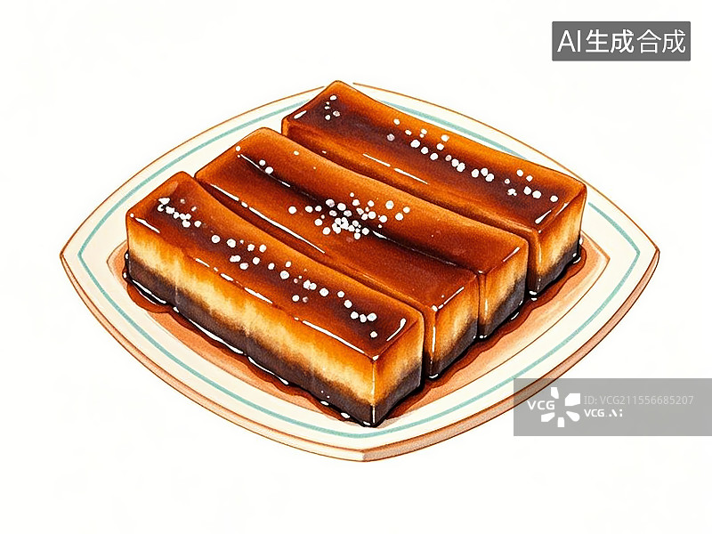 【AI数字艺术】红糖年糕，手绘画风格图片素材