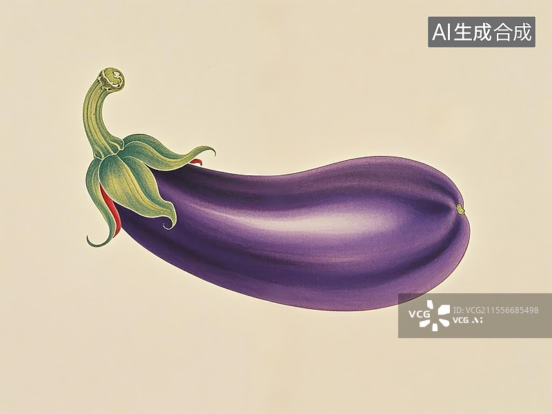【AI数字艺术】茄子，手绘画风格图片素材