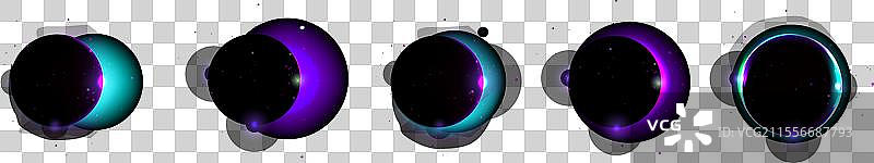 月亮遮挡太阳的日食阶段图片素材