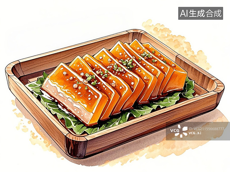 【AI数字艺术】传统美食南京六合头道菜（明代宫廷猪头肉冻）图片素材