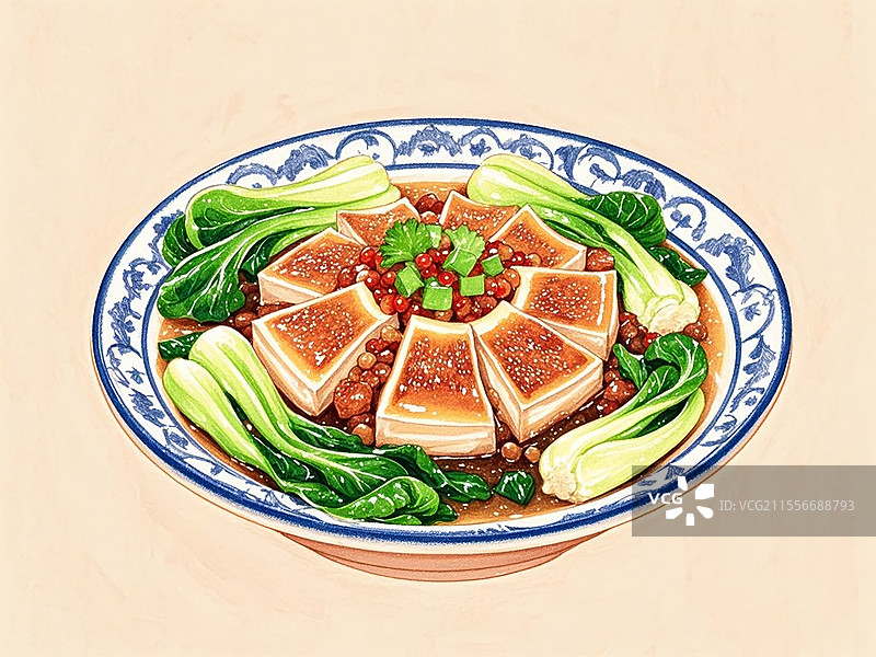 【AI数字艺术】传统美食南京六合头道菜（明代宫廷猪头肉冻）图片素材