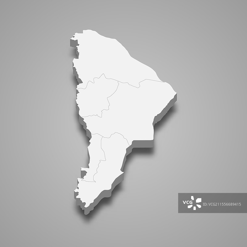 埃塞俄比亚阿法尔地区的3D等距地图图片素材