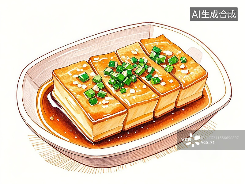【AI数字艺术】传统美食山东博山豆腐箱图片素材