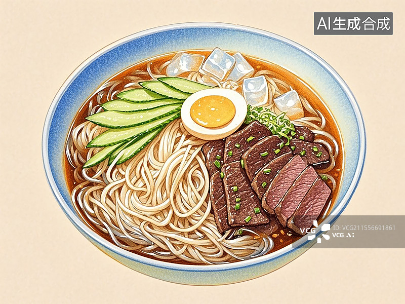 【AI数字艺术】传统美食朝鲜族冷面图片素材