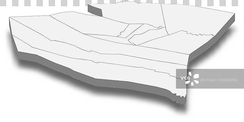 3D等距地图展示了加尔达伊亚地区图片素材