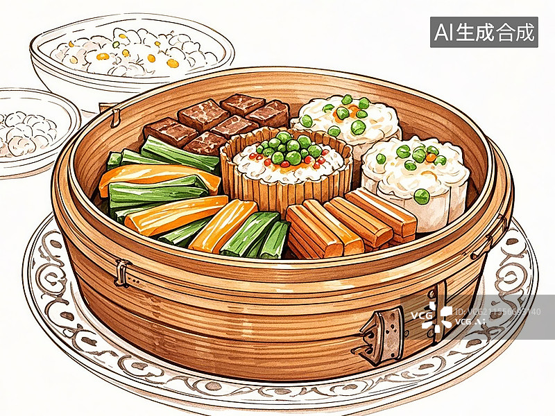 【AI数字艺术】传统美食湖北沔阳三蒸图片素材
