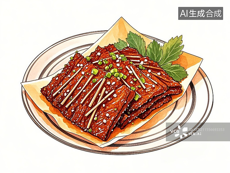 【AI数字艺术】传统美食灯影牛肉图片素材
