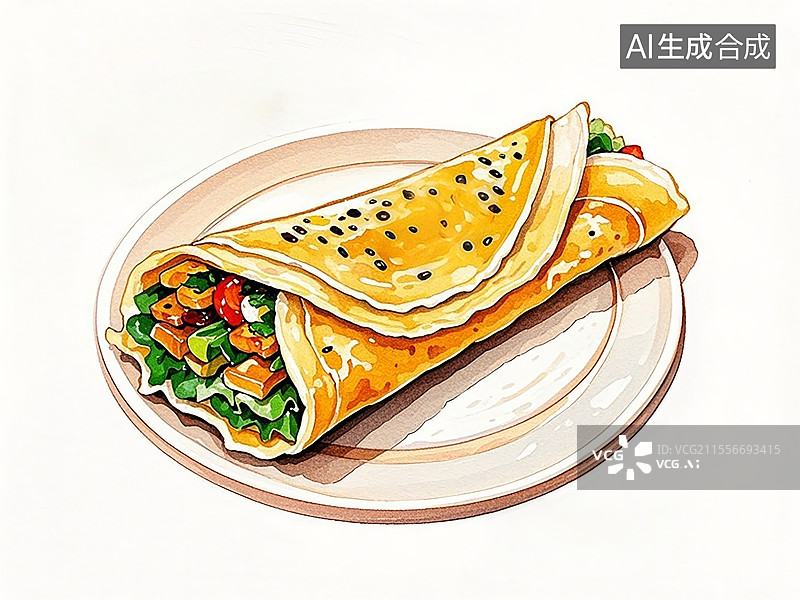 【AI数字艺术】传统美食煎饼果子图片素材