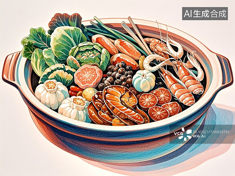 【AI数字艺术】传统美食盆菜图片素材