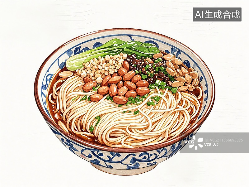 【AI数字艺术】传统美食福州线面（细如发丝，寿诞“太平面”）图片素材