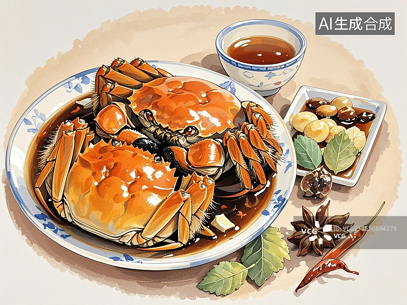 【AI数字艺术】统美食绍兴醉蟹图片素材