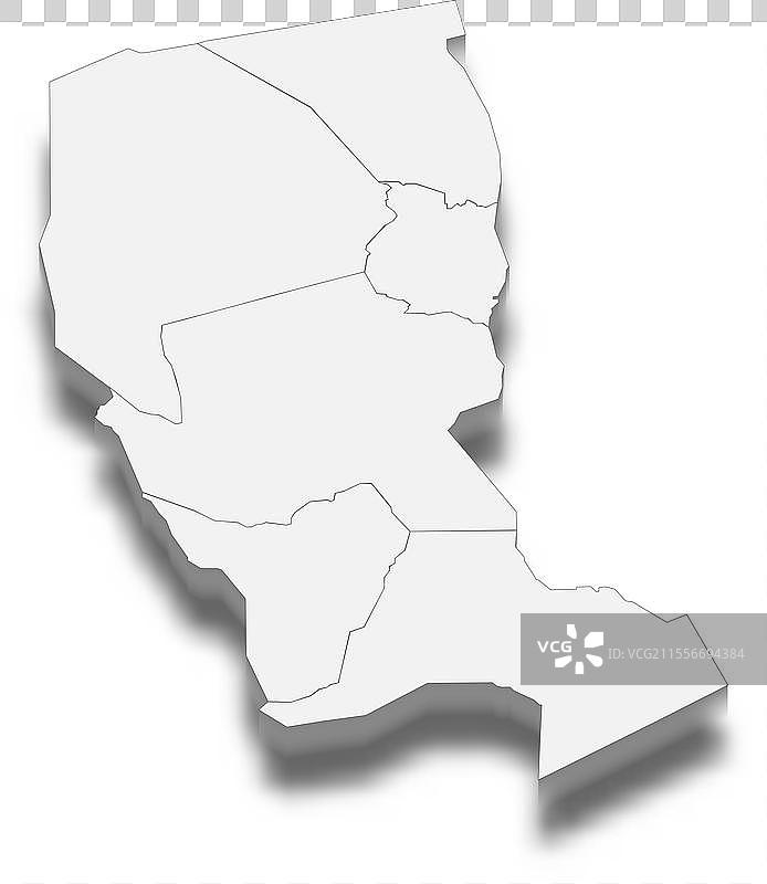 阿尔及利亚伊利齐地区的3D等距地图图片素材