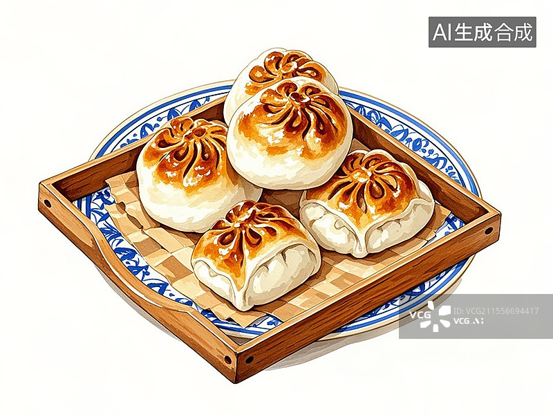 【AI数字艺术】传统美食维吾尔族烤包子图片素材