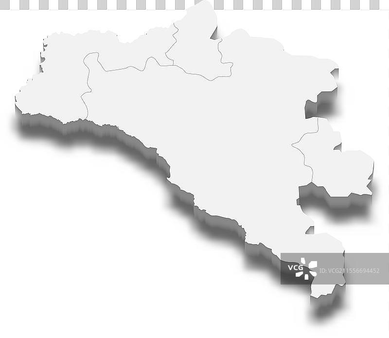 甘贝拉的三维等距地图是一个地区的展示。图片素材