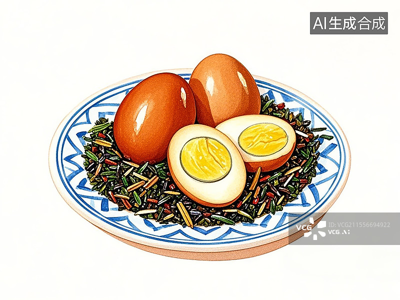 【AI数字艺术】传统美食茶叶蛋图片素材