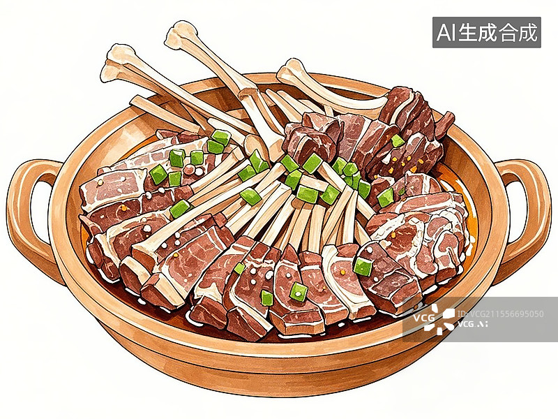 【AI数字艺术】传统美食蒙古族手把肉图片素材