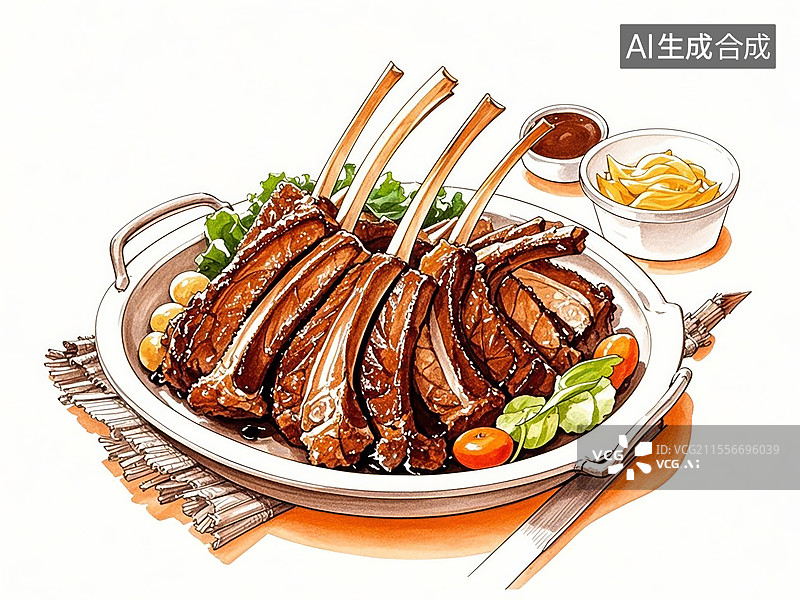 【AI数字艺术】传统美食青海手抓羊排图片素材