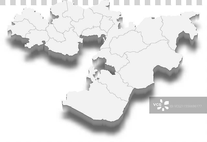埃塞俄比亚的奥罗米亚地区的3D等距地图图片素材