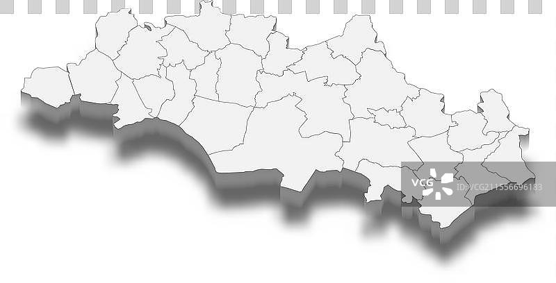 3D等距地图，乌姆·埃尔·布阿吉地区图片素材