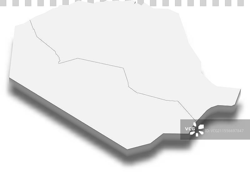 阿尔及利亚的廷杜夫地区的3D等距地图图片素材