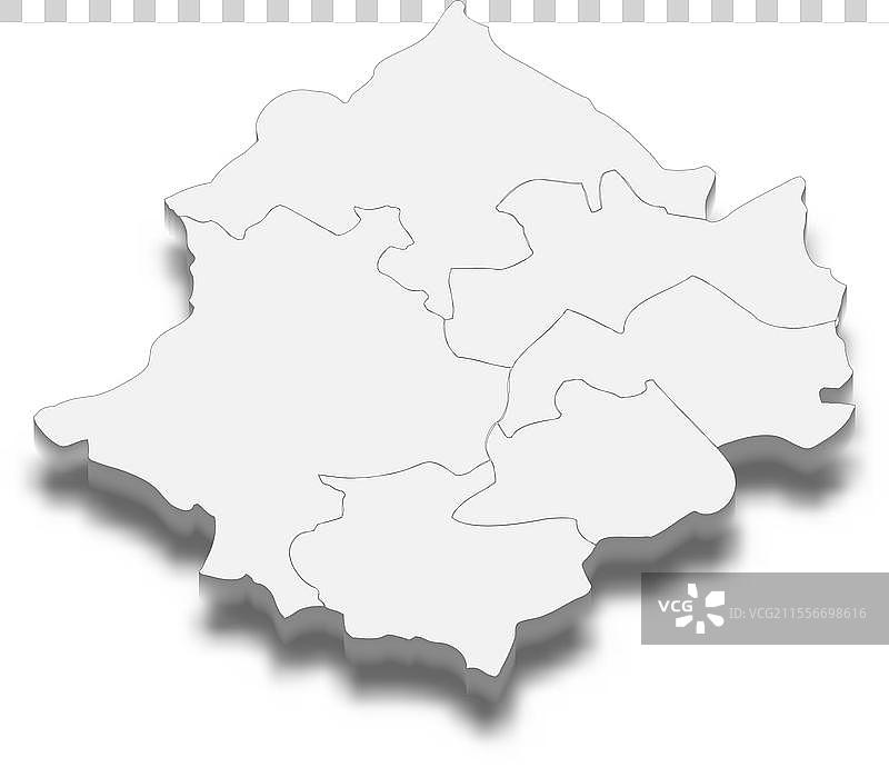 扎古万是一个省的三维等距地图图片素材