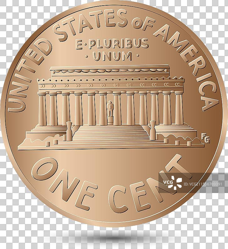 美国一美分硬币或林肯便士图片素材