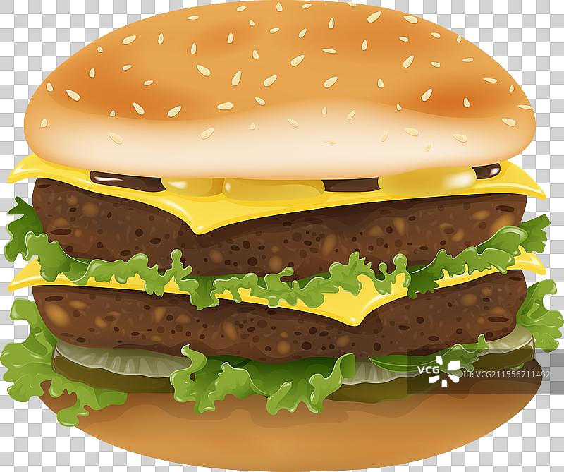 生菜和奶酪的汉堡图形图片素材