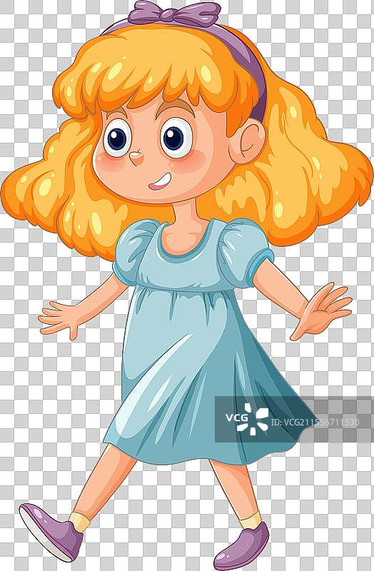 一个快乐的行走女孩图片素材