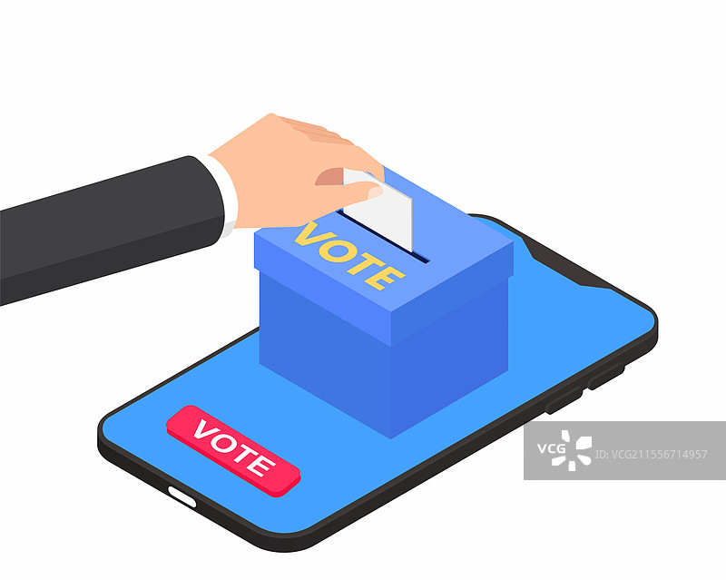 在线投票箱中的选举投票图片素材
