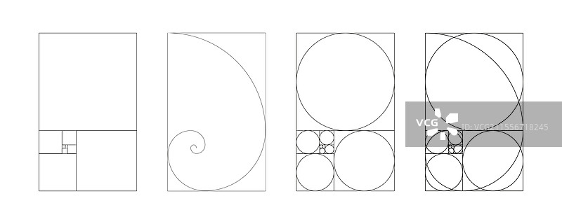 黄金比例和谐方形模板套件图片素材