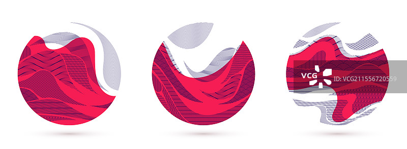 东方日本风格的抽象作品，采用红色调图片素材