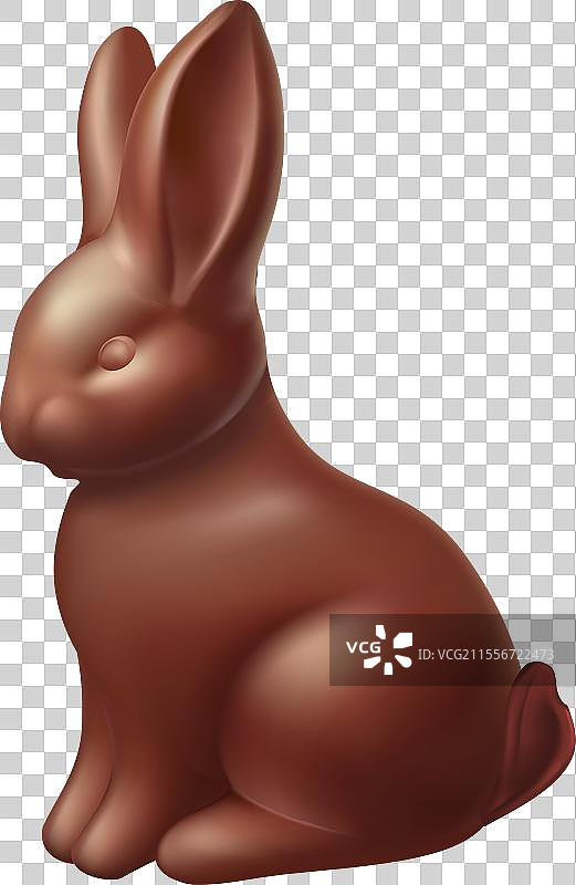 透明背景上的巧克力复活节兔子图片素材