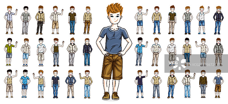 可爱的小男孩，早期青少年图片素材