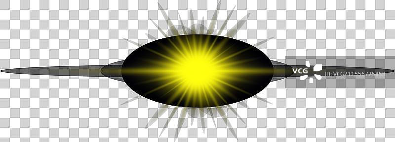 黄色水平光效镜头光晕图片素材