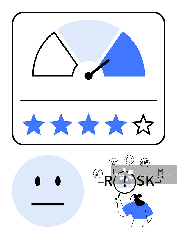 风险评估仪表反馈评分星级图片素材