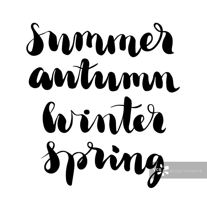 字母艺术 - 夏季 秋季 冬季 春季图片素材