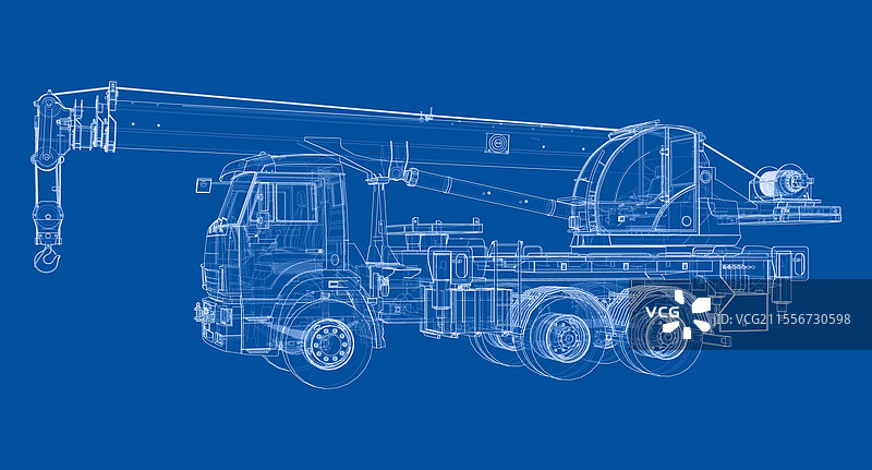 3D汽车起重机渲染图图片素材