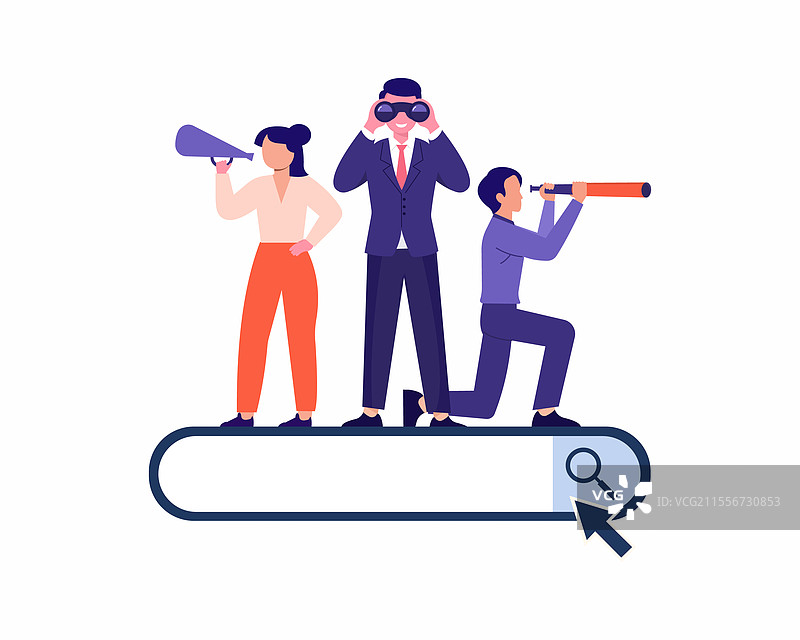 人们站在搜索栏上寻找工作图片素材