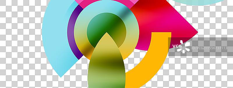 一个中间有绿色圆圈的多彩标志图片素材