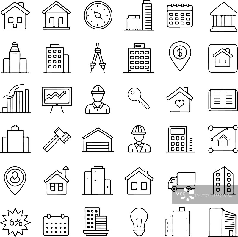 房地产图标集图片素材