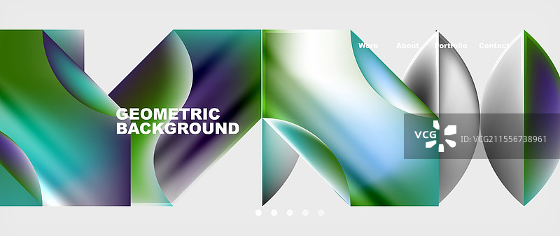 一组白色背景上的几何形状图片素材