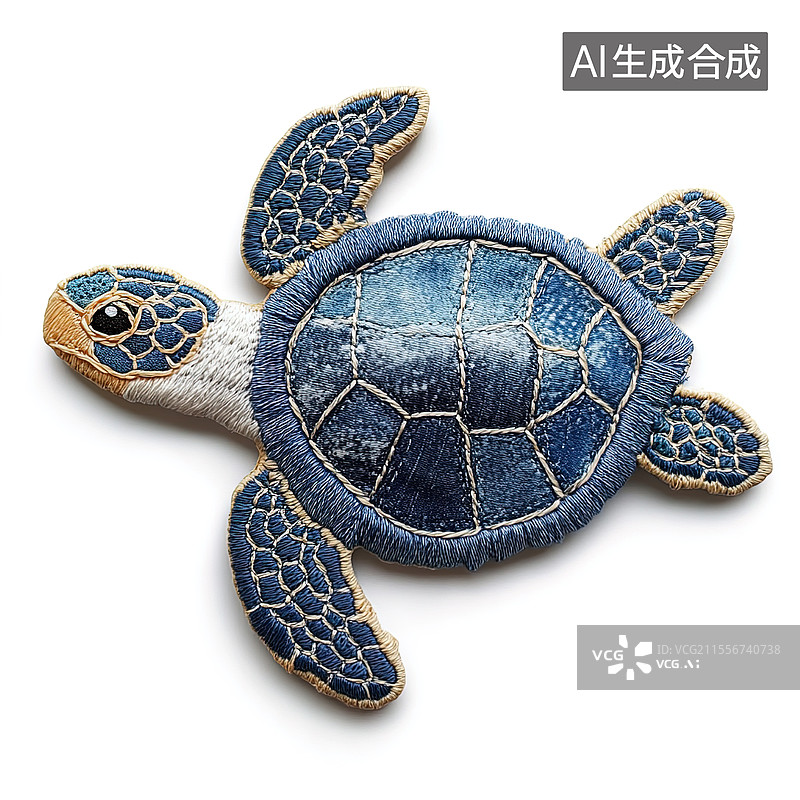 【AI数字艺术】牛仔材质海龟图片素材