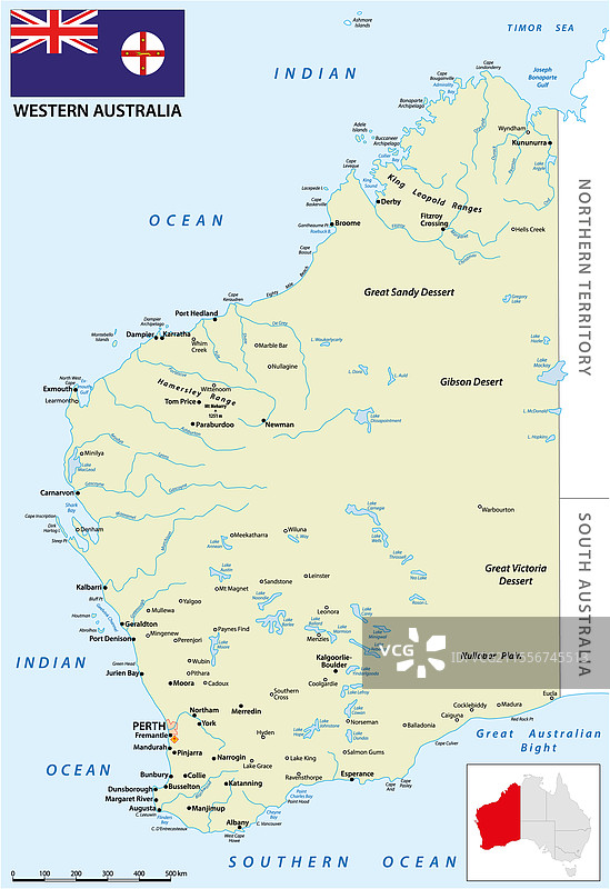 澳大利亚西澳大利亚州的地图图片素材