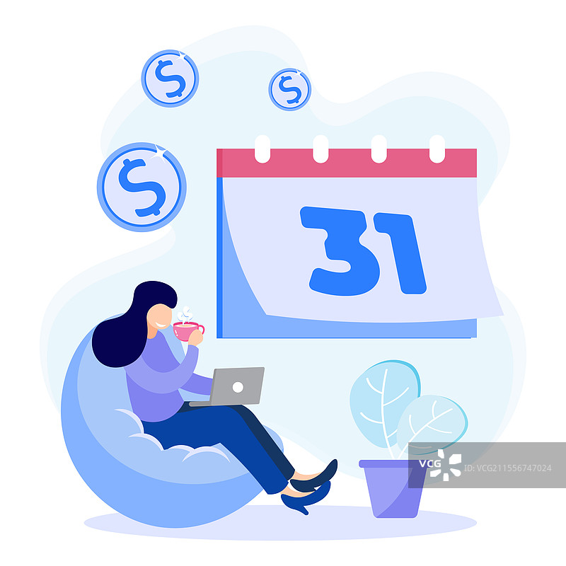 工资支付的卡通角色图形图片素材