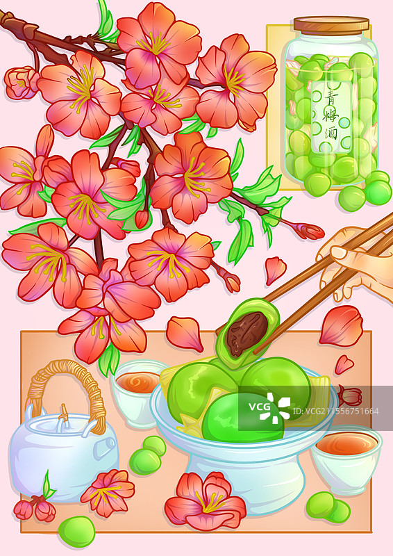 节日插画-清明节-国潮风格图片素材