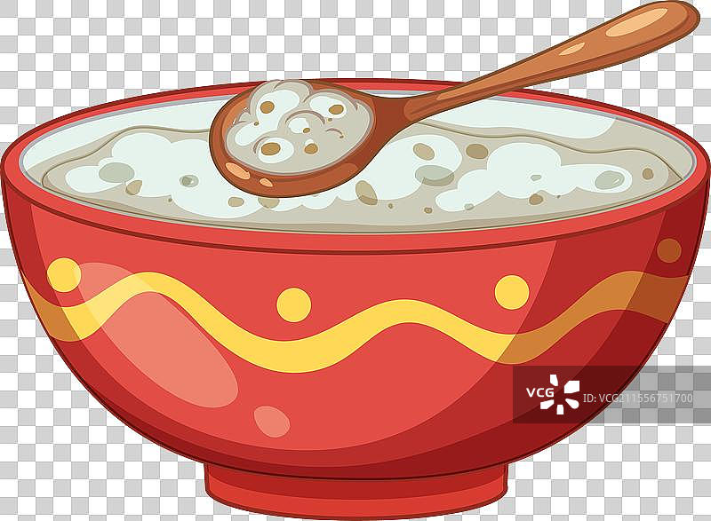 一碗粥和一把勺子图片素材