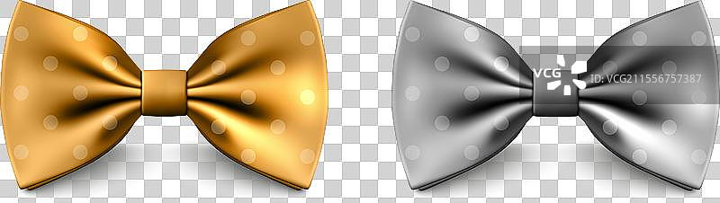 3D逼真的金色和银色弓箭图片素材